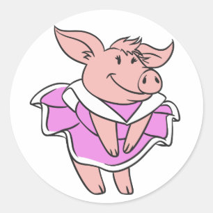 Adesivo Vestido rosa-porco escolher cor de fundo