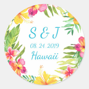 Adesivo Vestido Tropical Floral Wreath Favor Sticker