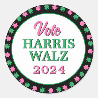 Adesivo Vestido Verde Rosa 2024 Vote Harris Walz