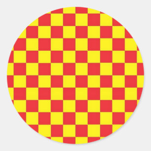 Adesivo VESTIDO VERIFICADO vermelho e amarelo