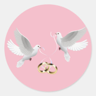 Adesivo Vestidos De Casamento Pink Round Stickers