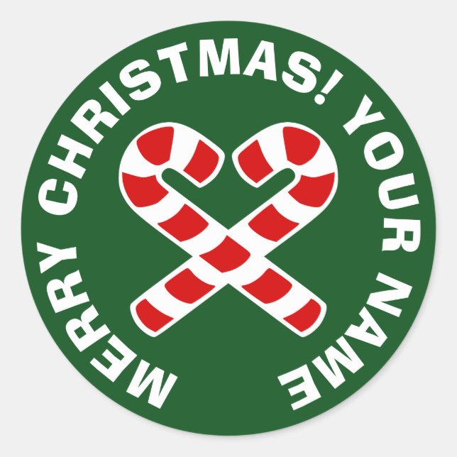 Adesivo Vestidos de Natal redondos com coração doce de can (Frente)