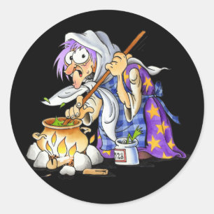 Adesivo Vestidos Pretos Do Halloween Com Bruxa Roxa