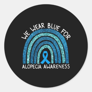 Adesivo Vestir Azul Para Consciência Alopecia Presente No