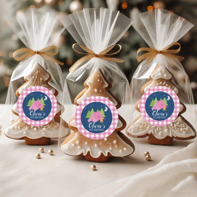 Adesivo Vestir xadrez rosa de envelope de convite (Criador carregado)