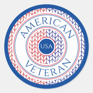 Adesivo VETERAN AMERICANO VETERAN Large Round Stickers / A