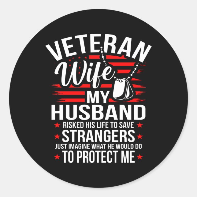 Adesivo Veteran Wife My Husband Veterans Day (Frente)