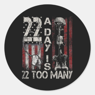 Adesivo Veterano Vive Consciência Suicida Ptsd Veteran 22 