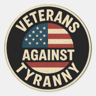Adesivo Veteranos Contra a Tirania – USA Crachá Patriótico