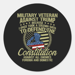 Adesivo Veteranos Contra Trump Funny Anti Trump Roupa