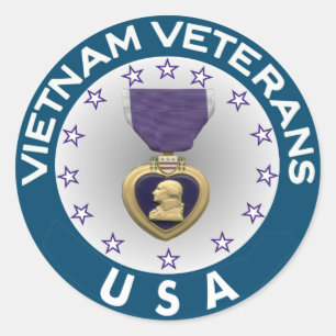 Adesivo Veteranos de Vietnam dos EUA Purple Heart