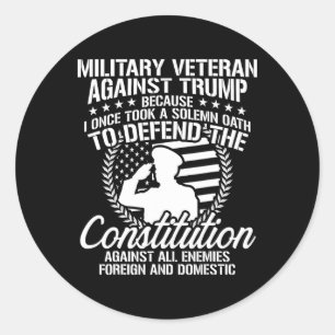 Adesivo Veteranos Militares Contra A Eleição De Trump 2020