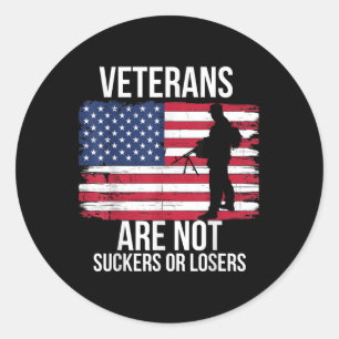 Adesivo Veteranos Não São Suckers Ou Perdedores.