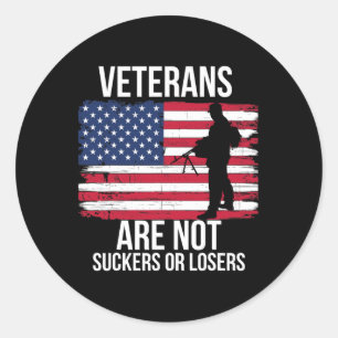 Adesivo Veteranos Não São Suckers Ou Perdedores.