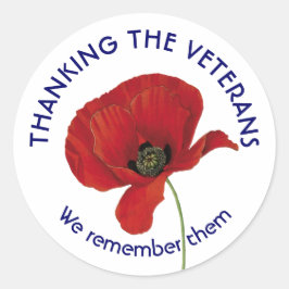 Adesivo VETERANOS | Obrigado | Lembramos-Nos Deles | Poppy