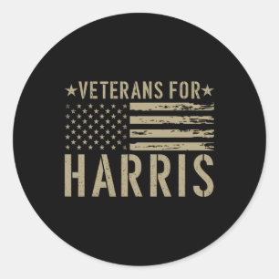 Adesivo Veteranos Para Harris 2024 Vets Militares Kamala H