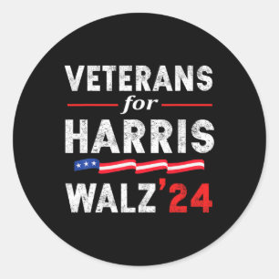 Adesivo Veteranos Para Harris Waltz 2024 Votação Azul