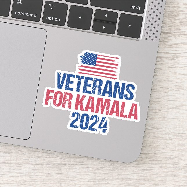 Adesivo Veteranos para o Laptop eleitoral de Kamala 2024 (Detalhe)