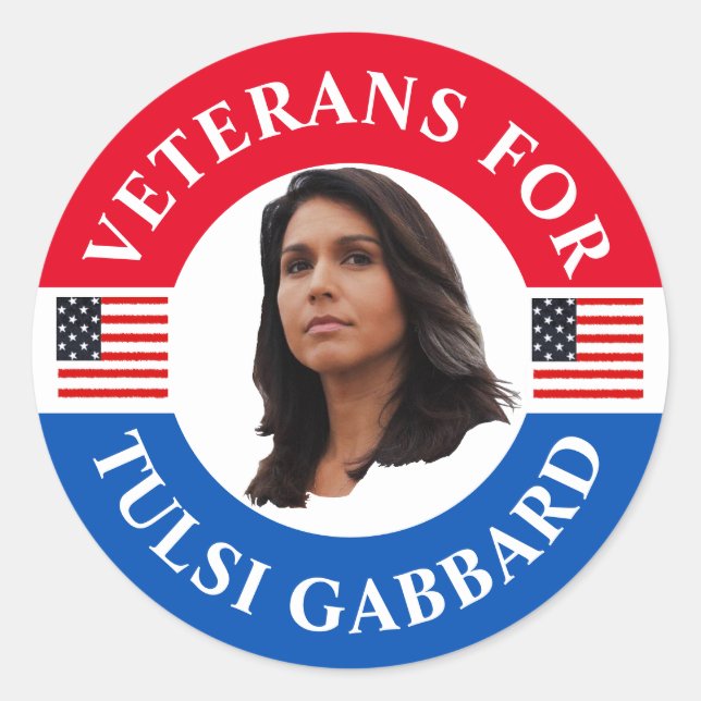 Adesivo Veteranos para Tulsi Gabbard (Frente)