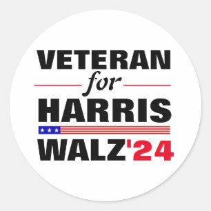 Adesivo Veteranos Personalizados para a Eleição de Harris
