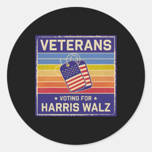 Adesivo Veteranos Votando Para Kamala Harris W 2024 Presid