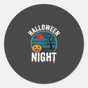 Adesivo Vetor de Árvore de Abóbora da Noite de Halloween