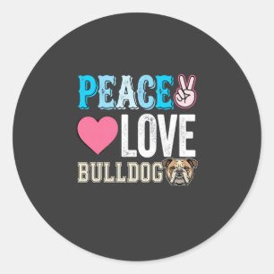 Adesivo Vetor de Bulldog de Paz e Amor