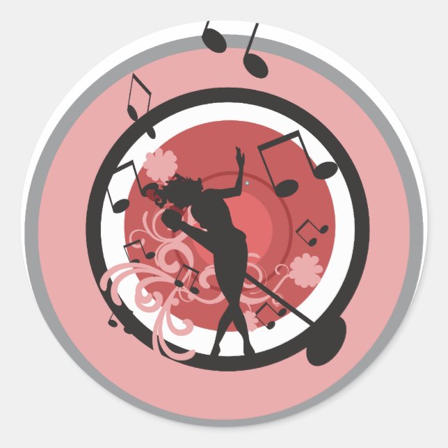 Adesivo vetor diva da música (Frente)