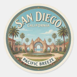 Adesivo Viagem à Cidade da Costa do Pacífico San Diego Cal