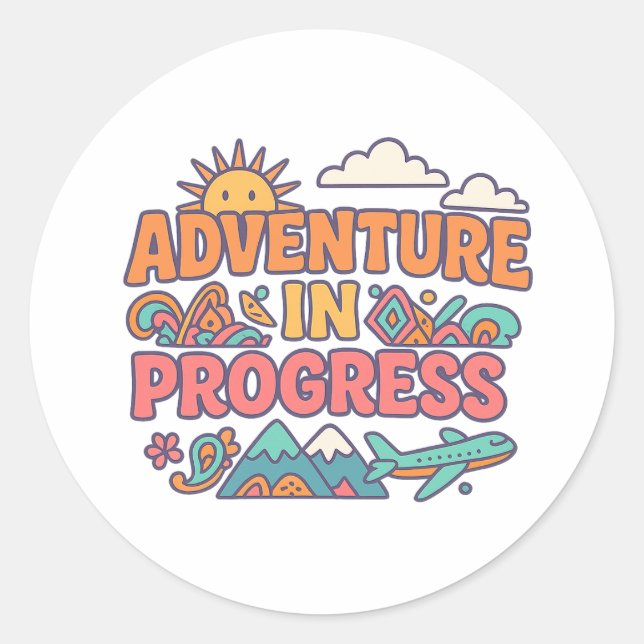 Adesivo Viagem Adventure in Progress (Frente)