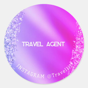 Adesivo Viagem Agent Pink Purple Glitter