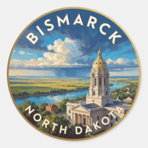 Adesivo Viagem ao Capitólio de Bismarck Dakota do Norte