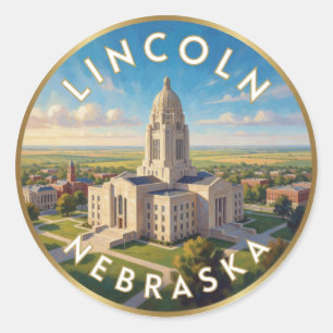 Adesivo Viagem ao Capitólio Estadual de Lincoln Nebraska