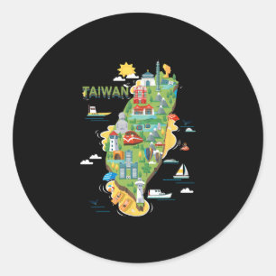 Adesivo Viagem ao redor da Ásia Taiwan Taipei Férias em Fa