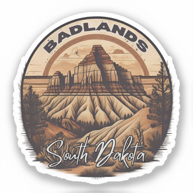 Adesivo Viagem ao sul do dakota no Parque Nacional das Bad (Frente)