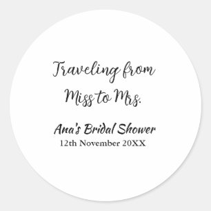 Adesivo Viagem chá de noiva adicionar nome data senhorita 