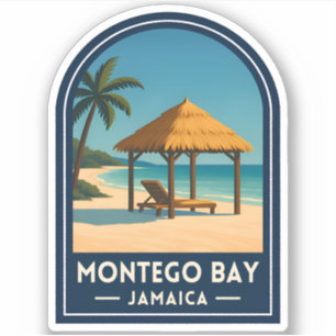 Adesivo Viagem Clássica Montego Bay Jamaica Praia Retro