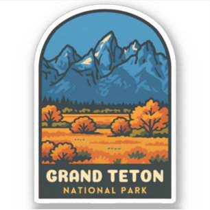 Adesivo Viagem Clássica Parque Nacional Grand Teton EUA Re