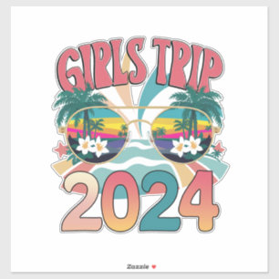 Adesivo Viagem das Garotas Groovy 2024 Fim de Semana Verão