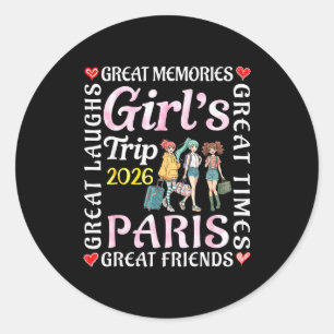Adesivo Viagem das Meninas 2026 Paris Ótima Viagem de Amig