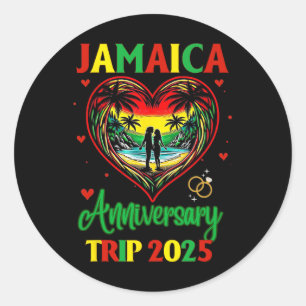 Adesivo Viagem de Aniversário Jamaica 2025 Casal Férias Co