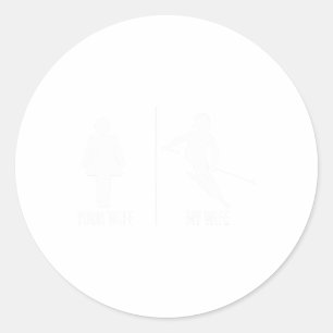 Adesivo Viagem de Esqui Esquiando Esposa Marido Casamento