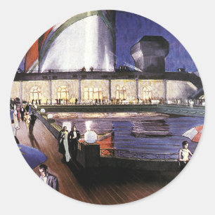 Adesivo Viagem de Férias Antiga, Navio de Cruzeiro no Conv