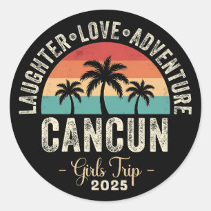 Adesivo Viagem de Garota para Cancun 2025 Férias de Amiga 