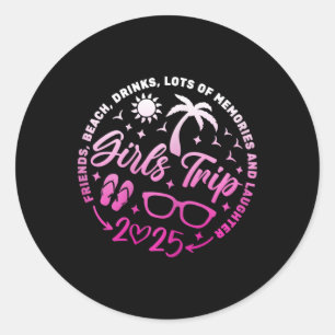 Adesivo Viagem de Meninas 2025 Amigas Praia Drinks Muitas