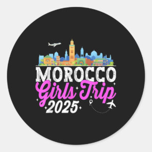 Adesivo Viagem de Meninas ao Marrocos 2025 Férias de Verão