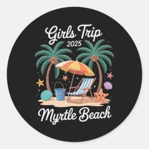 Adesivo Viagem de Meninas de 2025 Myrtle Beach Roupas de F