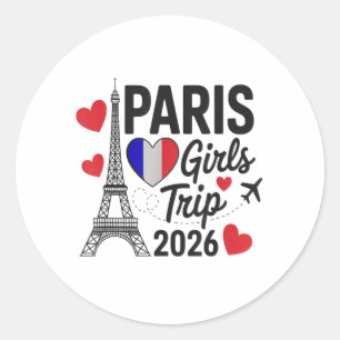 Adesivo Viagem de Meninas Sassy Paris 2026 Férias Reunião