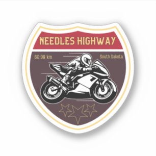 Adesivo viagem de moto pela needles highway em south dakot
