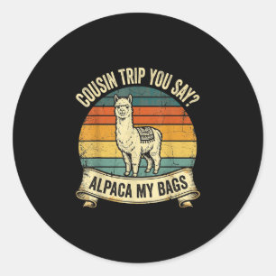 Adesivo Viagem de primo você diz alpaca minhas malas